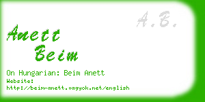 anett beim business card
